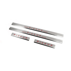 Накладки на пороги Carmos V2 (4 шт нерж) для Nissan NP300 1999-2015 рр