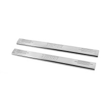 Накладки на пороги Carmos V2 (нерж) Передні двері (2 шт) для Peugeot Partner Tepee 2008-2018 рр