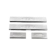 Накладки на пороги Carmos V2 (4 шт нерж.) для Ford Fiesta 2002-2008 рр