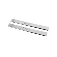 Накладки на дверні пороги Carmos V2 (2 шт нерж) для Volkswagen Caddy 2004-2010 рр