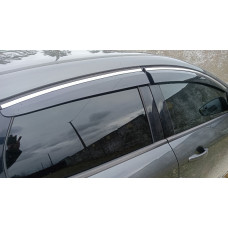 Вітровики з хромованим молдингом HB/Sedan (4 шт. Sunplex Chrome) для Ford Focus III 2011-2017 рр