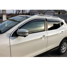 Вітровики з хромованим молдингом (4 шт. Sunplex Chrome) для Nissan Qashqai 2014-2021 рр