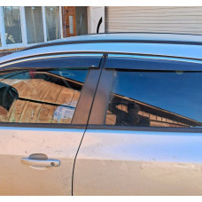 Хромированные ветровики с полосой HB/SD (4 шт Sunplex Chrome) для Opel Astra J 2009-2015 гг