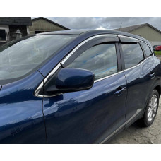 Вітровики з хромованим молдингом (4 шт. Sunplex Chrome) для Renault Kadjar 2015-2022 рр