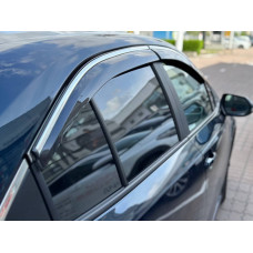 Вітровики з хромованим молдингом (4 шт. Sunplex Chrome) для Toyota Corolla 2019- рр