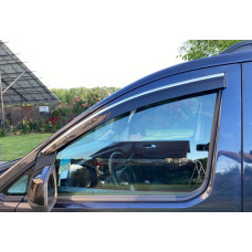 Вітровики з хромованим молдингом (4 шт. Sunplex Chrome) для Volkswagen Caddy 2020- рр