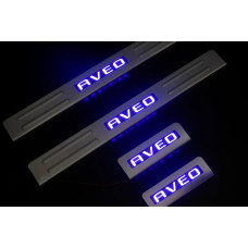 Накладки на пороги Libao (4 шт. Нерж.) для Chevrolet Aveo T300 2011-2020 рр