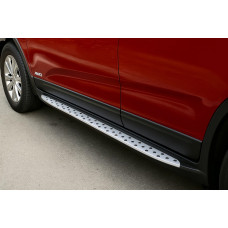 Бокові пороги OEM V2 (2 шт алюм) для Subaru Outback 2009-2014 рр