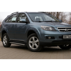 Бокові пороги OEM V2 (2 шт алюміній) для BYD S6 2010-2016 рр