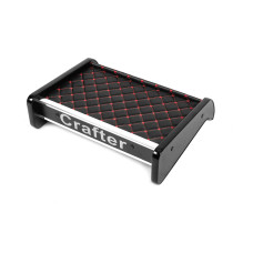 Полиця на панель (Чорна з червоною ниткою) для Volkswagen Crafter 2016- рр