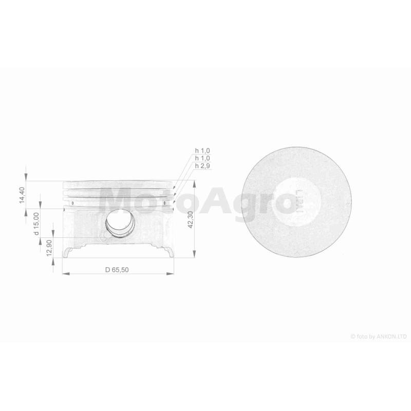 Поршень к-кт  CB250  STD  65.50, p-15  "LIPAI"