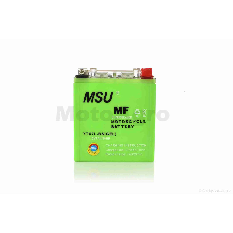 Акумулятор  GEL  12V 7A  113-70-132mm, високий  YTX7L-BS (12N7A-BS)  "MSU"  (2026)