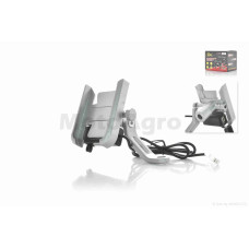 Тримач для телефону кріплення під дзеркало алюмінієвий M3-1 USB (сірий)