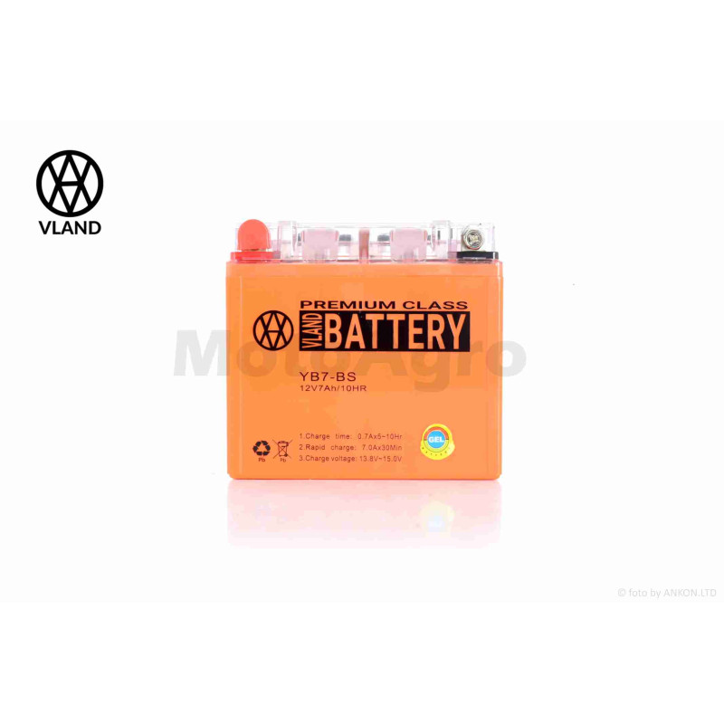 АКБ  GEL  12V 7A  137-76-128mm  YB7-BS  "VLAND"   (2026)