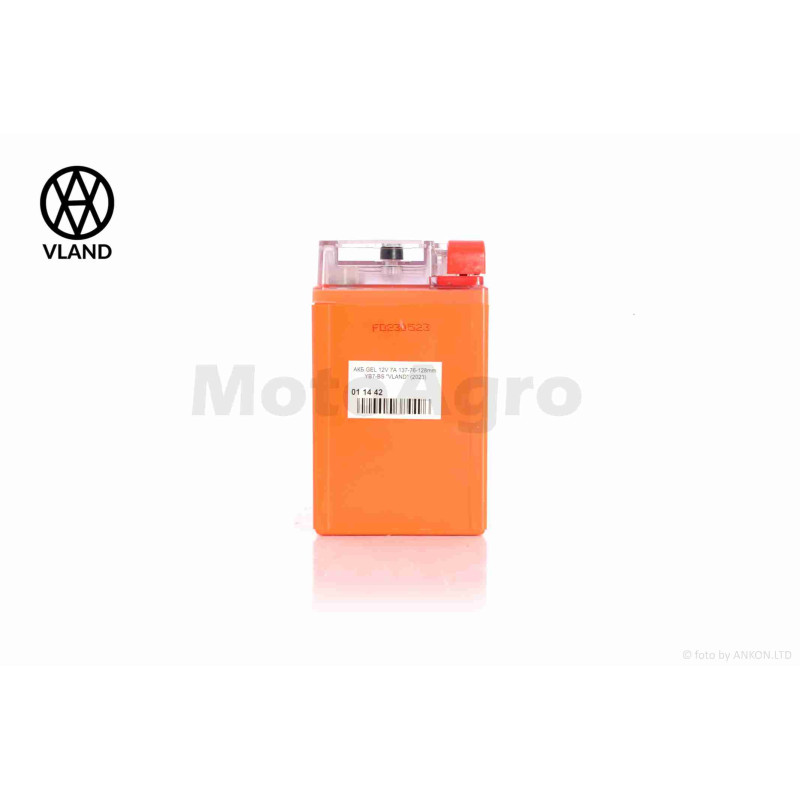АКБ  GEL  12V 7A  137-76-128mm  YB7-BS  "VLAND"   (2026)