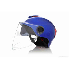 Шолом відкритий (мото 50cc/вело/самокат) "DAVID" ( D308 синій глянсовий M-XL окуляри ABS)
