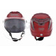 Шолом відкритий (мото 50cc/вело/самокат)  "DAVID"  (#S308, червоний глянсовий, M-XL, окуляри)