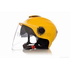 Шолом відкритий (мото 50cc/вело/самокат) "DAVID" ( S308 жовтий глянців M-XL окуляри)