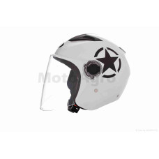 Шолом відкритий "DAVID" ( D017 білий глянсовий Willys Star S ABS)