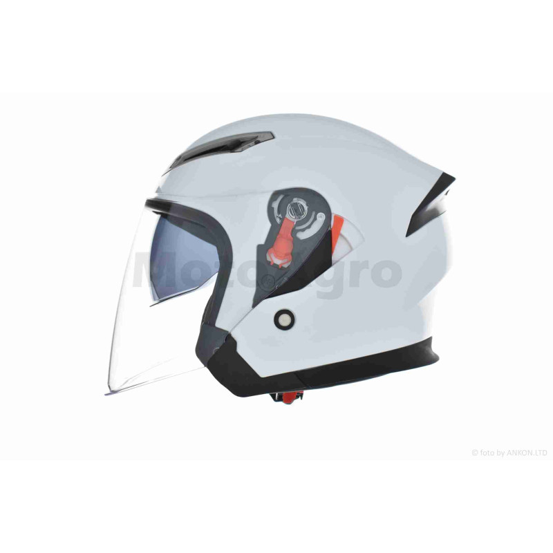 Шолом відкритий  "DAVID"  (#D019, білий глянсовий, XL, окуляри, ABS)