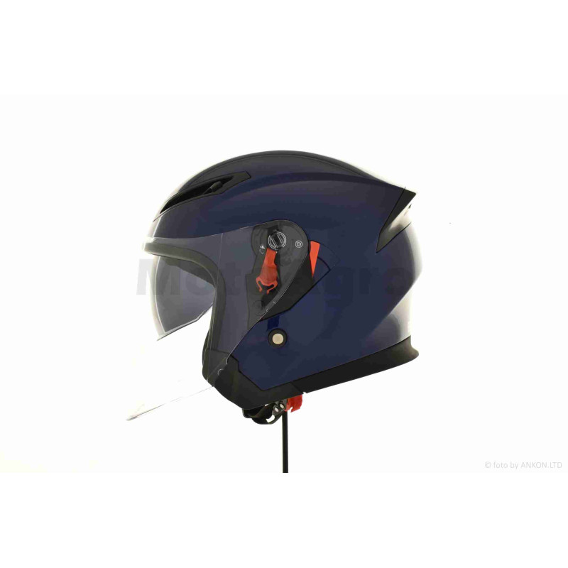 Шолом відкритий  "DAVID"  (#D019, синій глянсовий, XL, окуляри, ABS)