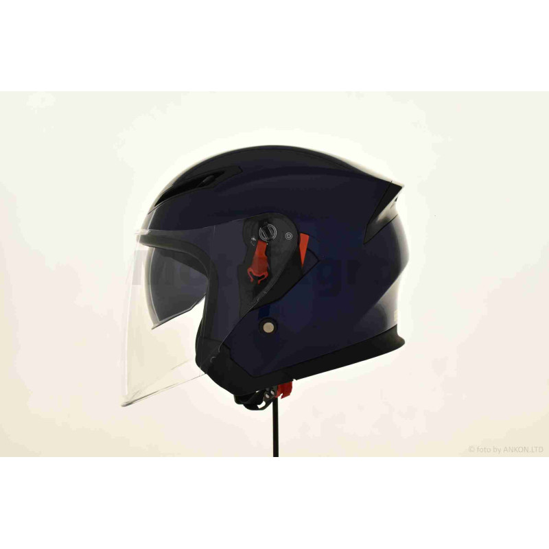 Шолом відкритий  "DAVID"  (#D019, синій глянсовий, XL, окуляри, ABS)