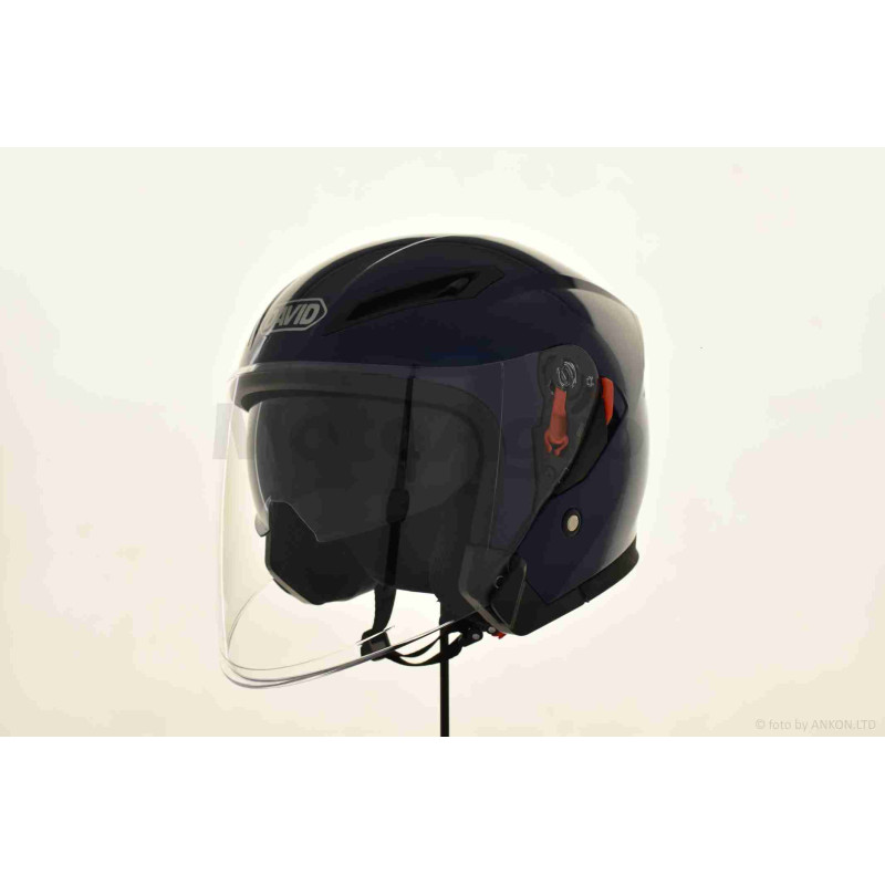 Шолом відкритий  "DAVID"  (#D019, синій глянсовий, XL, окуляри, ABS)