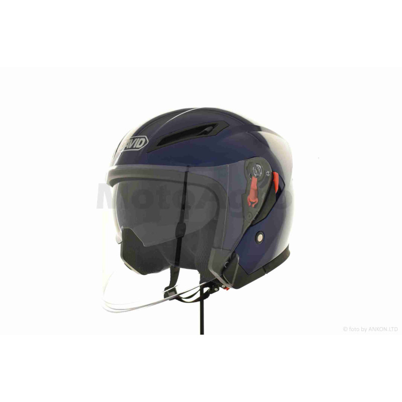 Шолом відкритий  "DAVID"  (#D019, синій глянсовий, XL, окуляри, ABS)