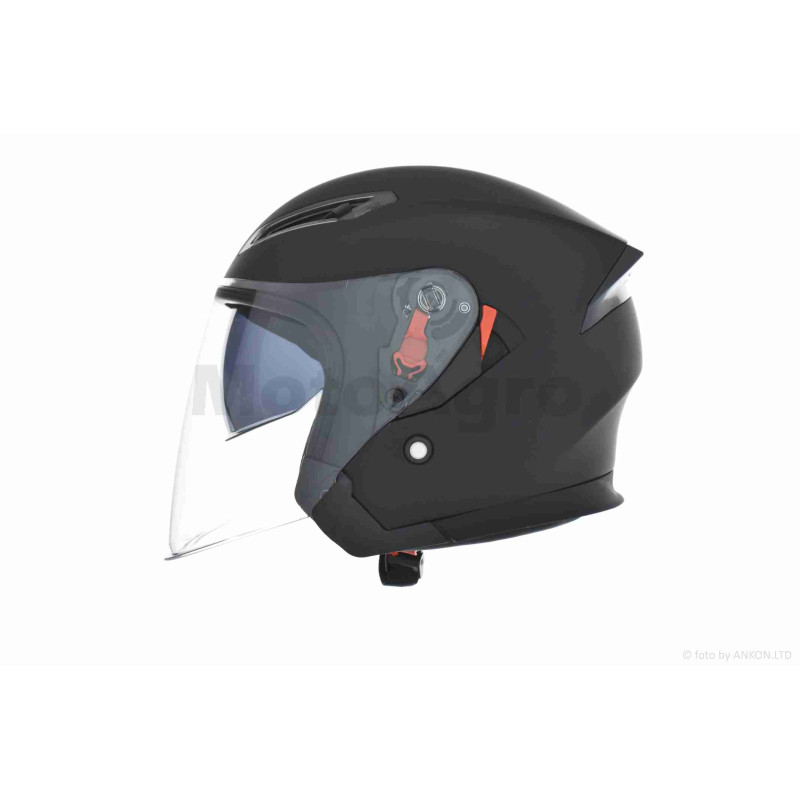 Шолом відкритий  "DAVID"  (#D019, чорний матовий, M, окуляри, ABS)