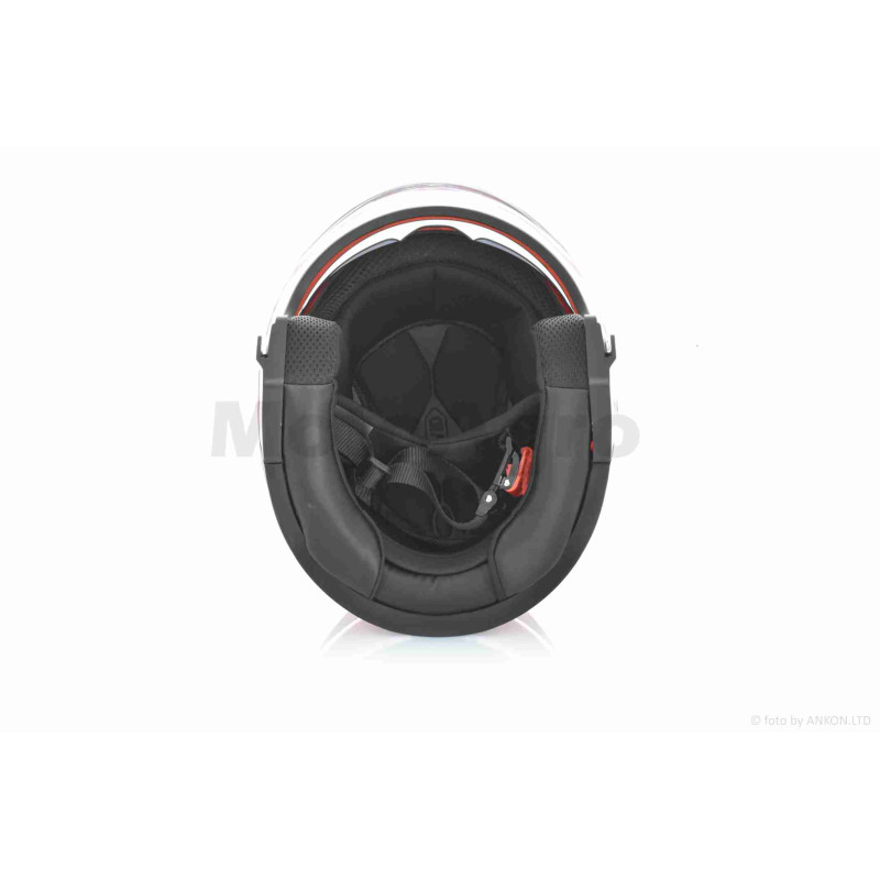 Шолом відкритий  "DAVID"  (#D019, червоний глянсовий, L, окуляри, ABS)