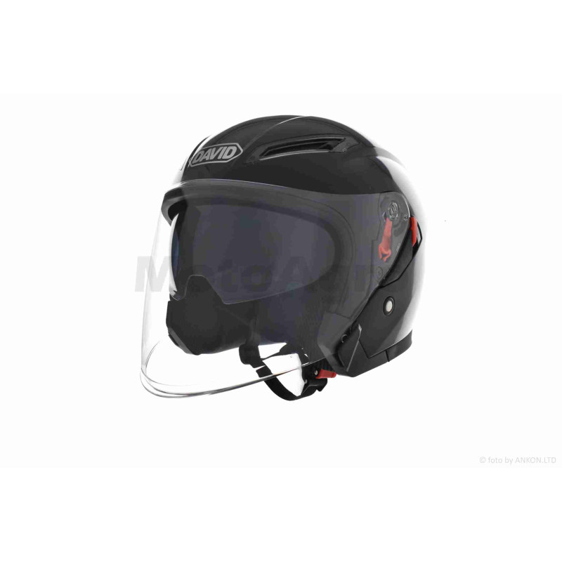 Шолом відкритий  "DAVID"  (#D019, чорний глянсовий, L, окуляри, ABS)
