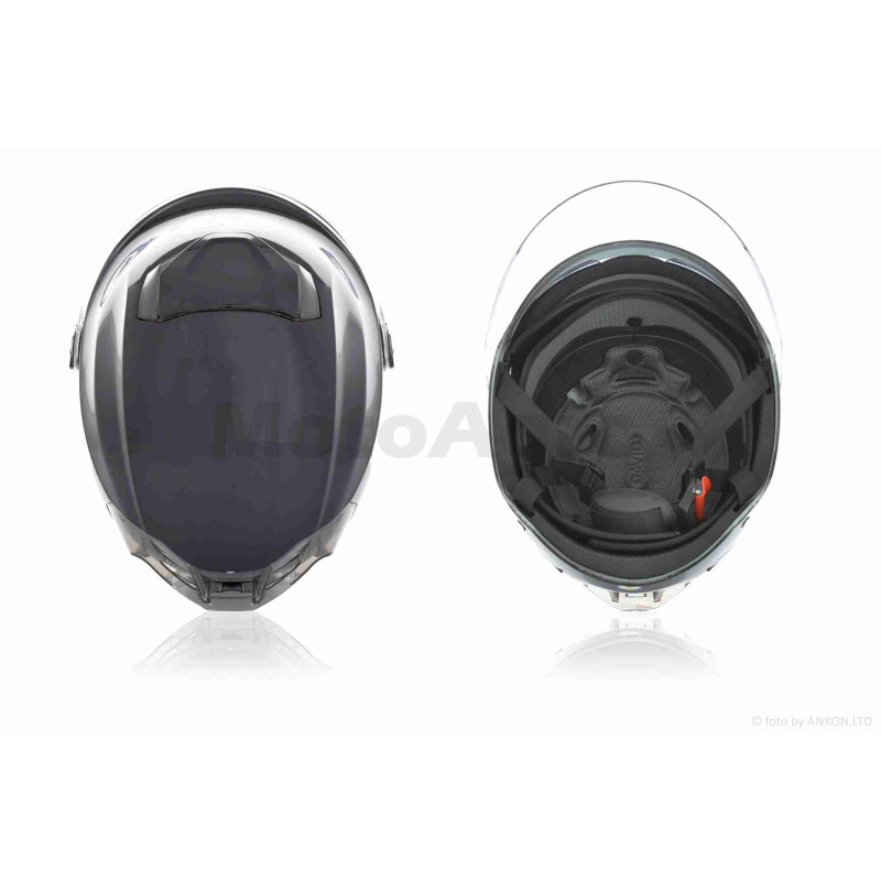 Шолом відкритий (мото 50cc/вело/самокат)  "DAVID"  (#S308, чорний глянсовий, M-XL, окуляри)