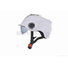 Шолом відкритий (мото 50cc/вело/самокат) "DAVID" ( S309 білий глянсовий M-XL окуляри)