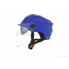 Шолом відкритий (мото 50cc/вело/самокат) "DAVID" ( S309 синій матовий M-XL окуляри ABS)