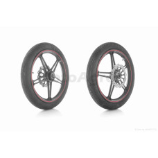 Диск колеса передній 18"-1.6 FLAME 150 у зборі лите "SKYMOTO" (чорне) +покришка 2.75
