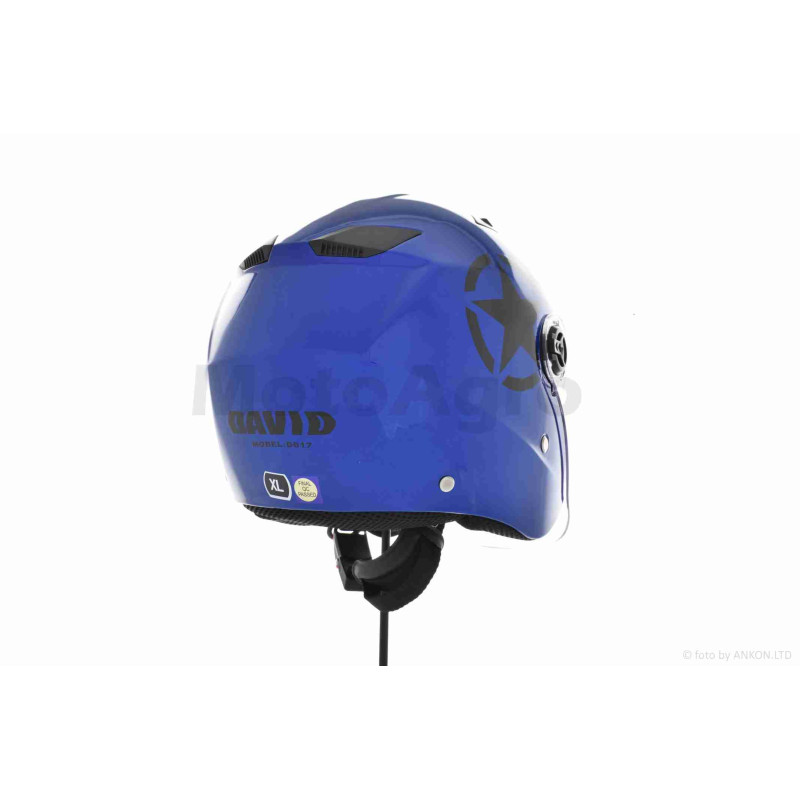 Шолом відкритий  "DAVID"  (#D017, синій Willys Star, XL, АБС-пластик)