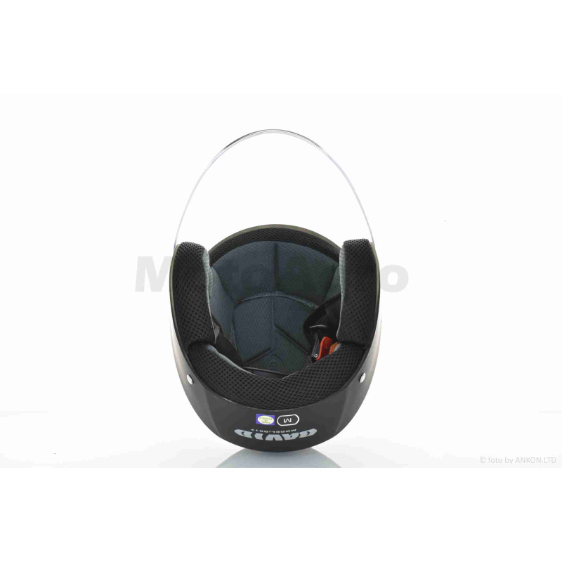 Шолом відкритий  "DAVID"  (#D017, чорний матовий Willys Star, XL, ABS, сіра зірка)