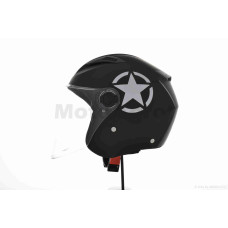 Шолом відкритий "DAVID" ( D017 чорний матовий Willys Star L ABS сіра зірка)