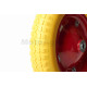 Колесо для тачки у зборі  3.00-8  (поліуретанове, жовте, втулка Ø16)
