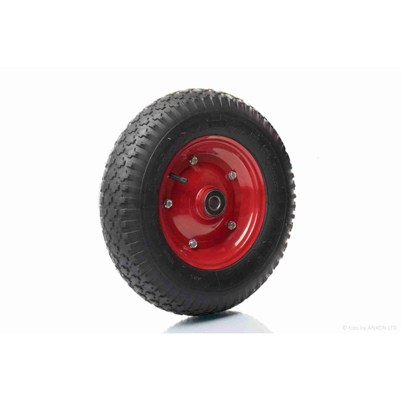 Колесо для тачки у зборі  4.00-8  (пневматичне, підшипник 6202 Ø16)