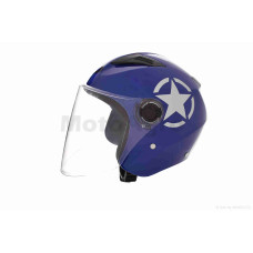 Шолом відкритий "DAVID" ( D017 синій Willys Star S ABS чорна зірка)