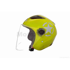 Шолом відкритий "DAVID" ( D017 жовтий Willys Star XL ABS чорна зірка)
