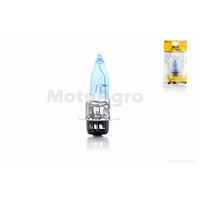 Лампа фари  P15D-25-1  12V 50/50W  1 вус, синя  "VR"