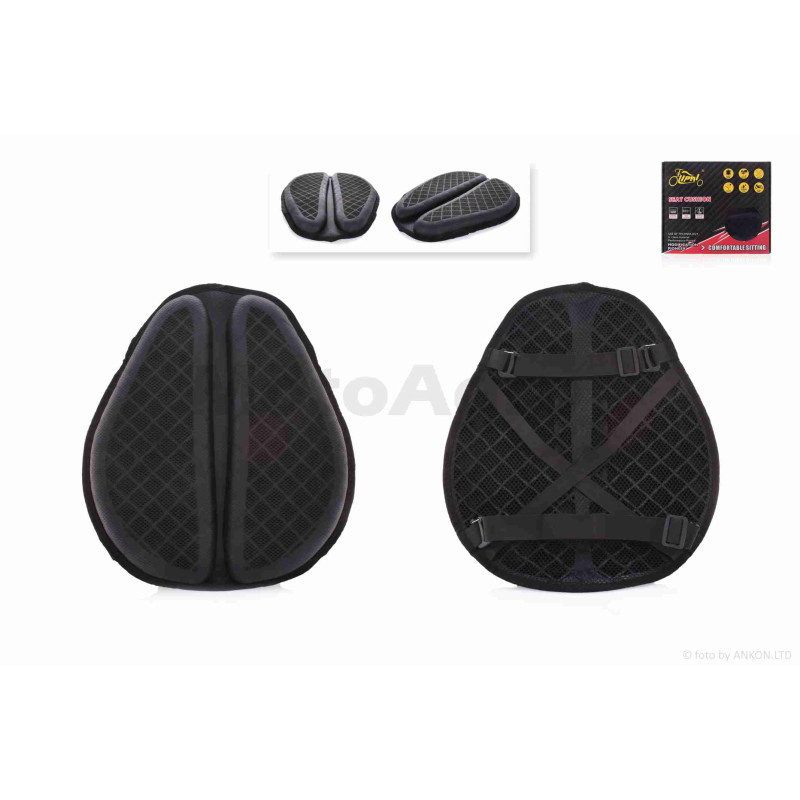 Подушка сидіння  мото  42*35см  "LIPAI"  (#1929, чорна, силікон, дихаюча)