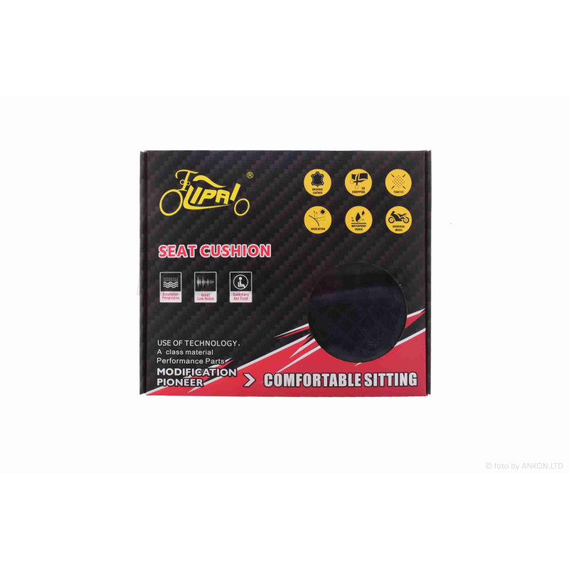 Подушка сидіння  мото  42*35см  "LIPAI"  (#1929, чорна, силікон, дихаюча)