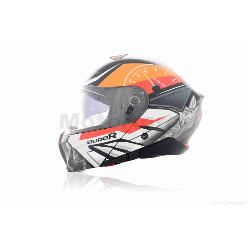 Шолом трансформер  "DAVID"  (#D809A, чорний глянсовий, XL, окуляри, ABS)