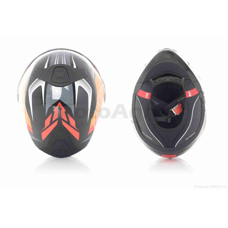 Шолом трансформер  "DAVID"  (#D809A, чорний глянсовий, XL, окуляри, ABS)