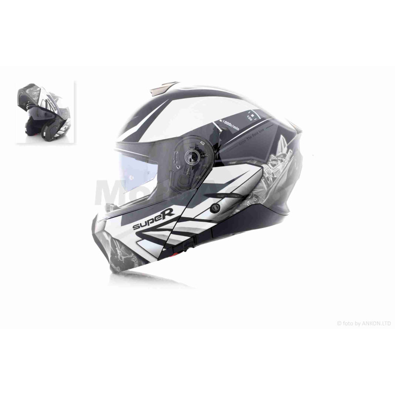 Шолом трансформер  "DAVID"  (#D809A, чорний глянсовий, L, окуляри, ABS)