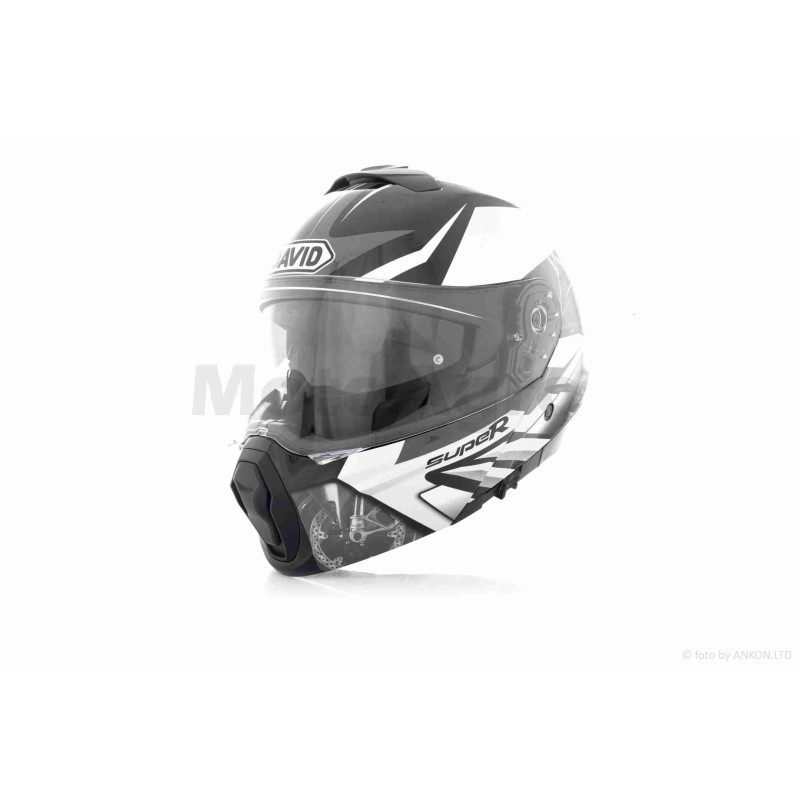 Шолом трансформер  "DAVID"  (#D809A, чорний глянсовий, L, окуляри, ABS)