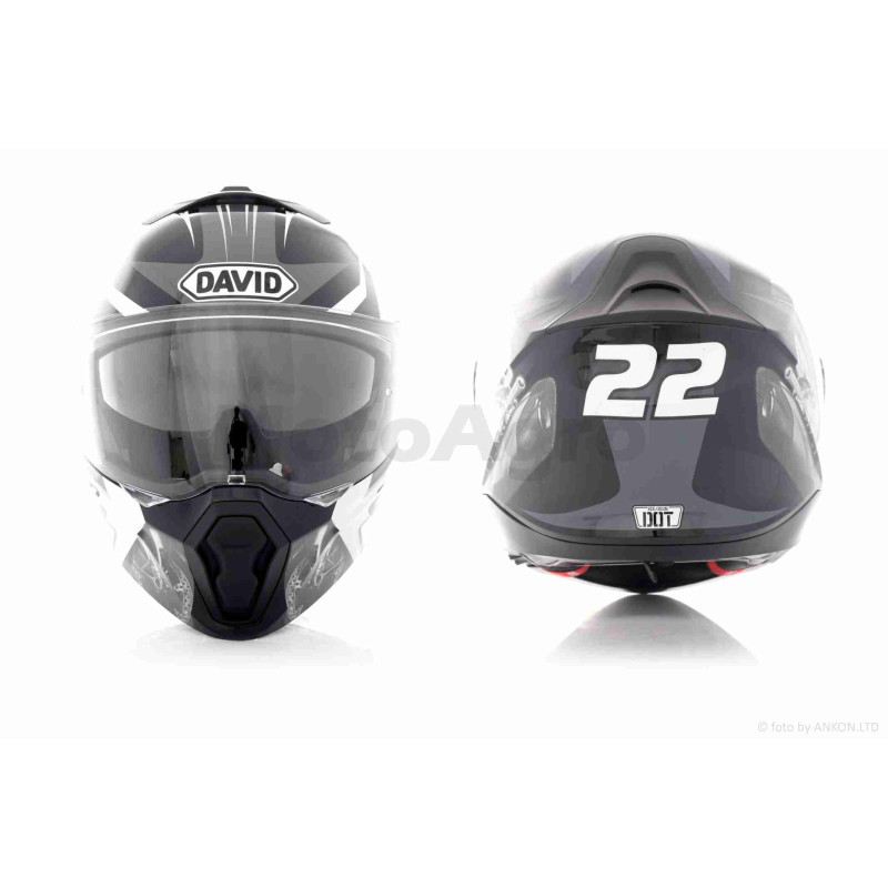 Шолом трансформер  "DAVID"  (#D809A, чорний глянсовий, L, окуляри, ABS)